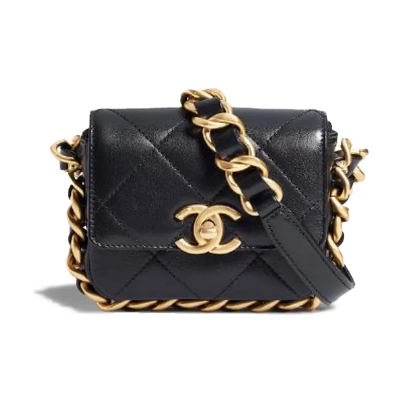 CHANEL Sheepskin Camera Bag, Handbag, Shoulder Bag, Crossbody Bag Mini Women's Black