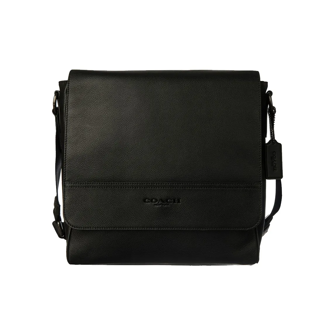 COACH Houston Pebble Кожа Курьер Сумка через плечо Большая Мужская Черная