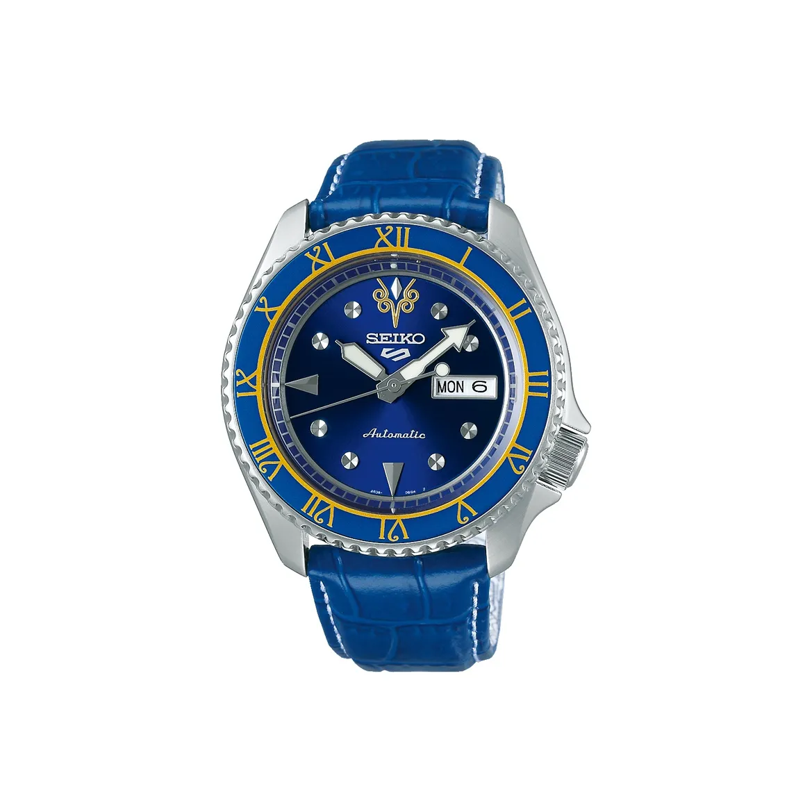 SEIKO Street Fighter Collection Mechanical Movement Leather Strap Watch Men's Watches Blue Dial SRPF17K1