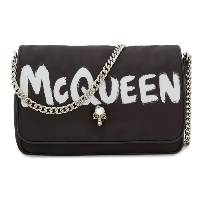 Alexander McQueen Graffiti Skull Small Shoulder Bag