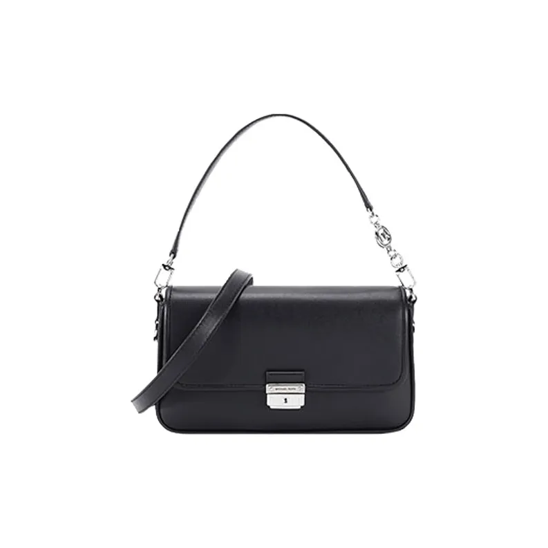 MICHAEL KORS Bradshaw Leather Focaccia Shoulder Bag Crossbody Bag Small Size Women's Black