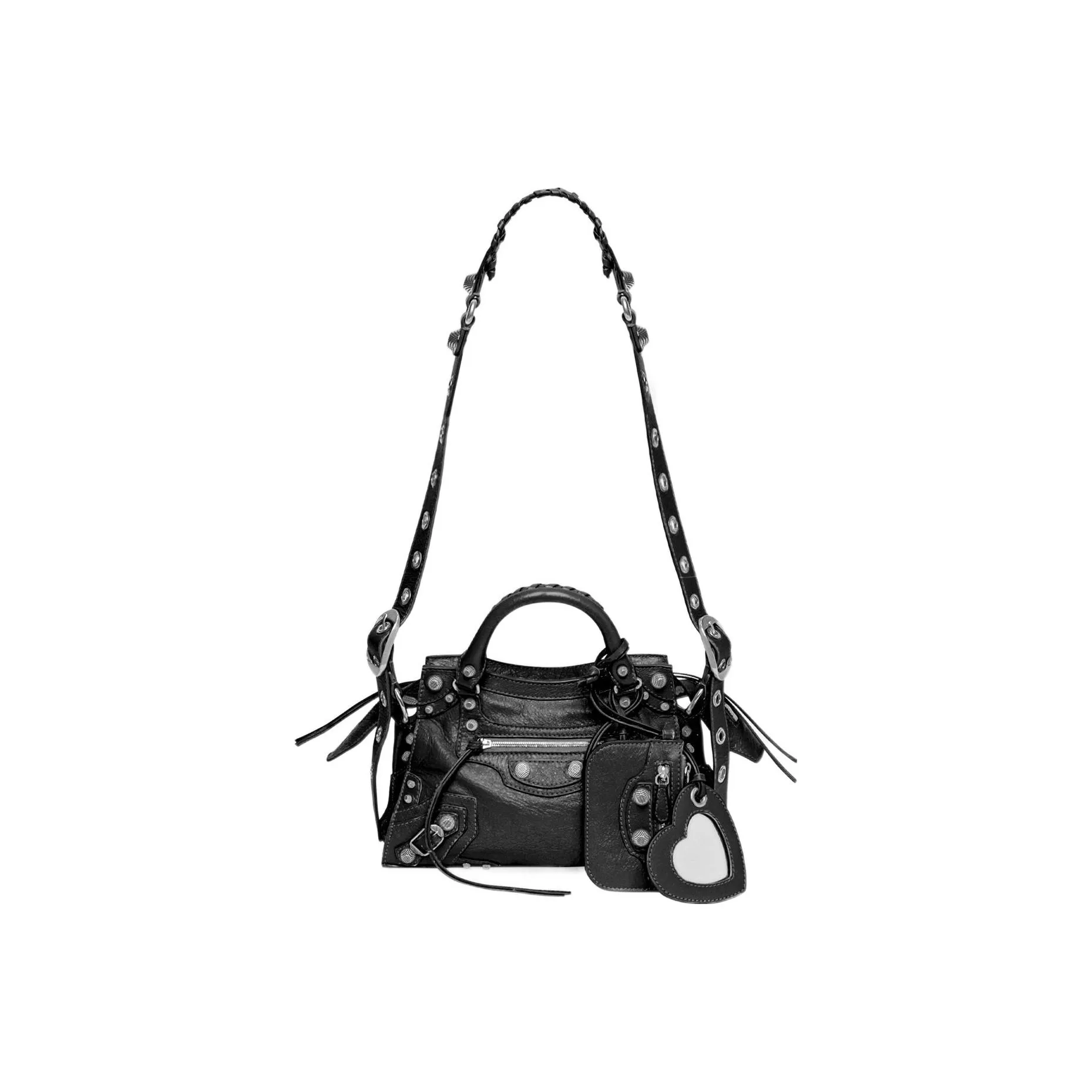 Balenciaga Women's XS Neo Cagole Arena Lambskin Handbag Black