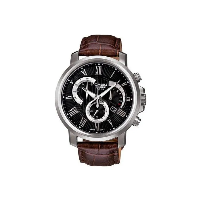 CASIO Standard Series Кварцевый механизм Кожаный ремешок Часы Мужские Черный циферблат