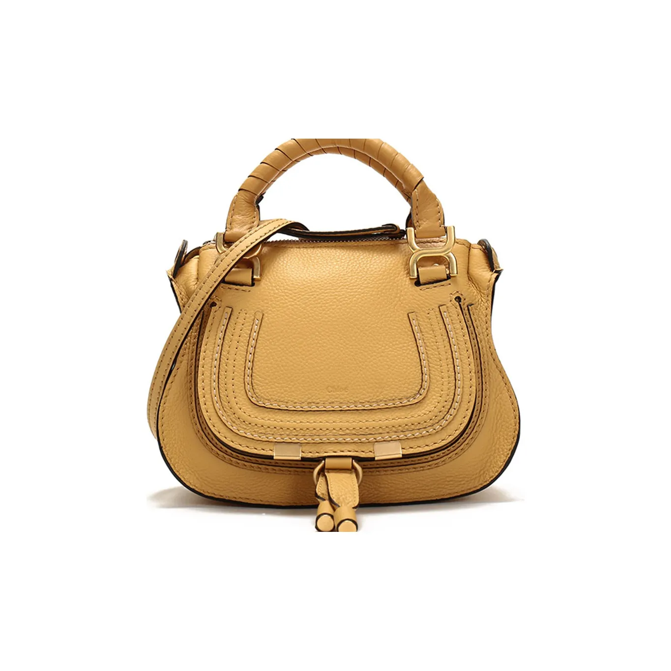 chloe Veste Cow Leather Handbag, Shoulder Bag, Crossbody Bag Mini Women's Yellow