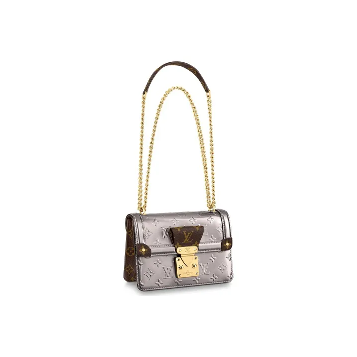 LOUIS VUITTON Embossed Patent Leather, Cow Leather Chain Bag, Crossbody Bag, Shoulder Bag Women's