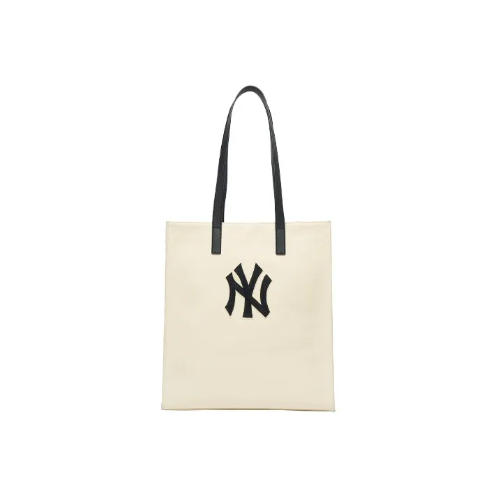 Mlb Base Logo Хлопок и Холст Тоут Сумка Сумка для покупок Сумка Холщовая Сумка Сумка через плечо Унисекс Бежевый