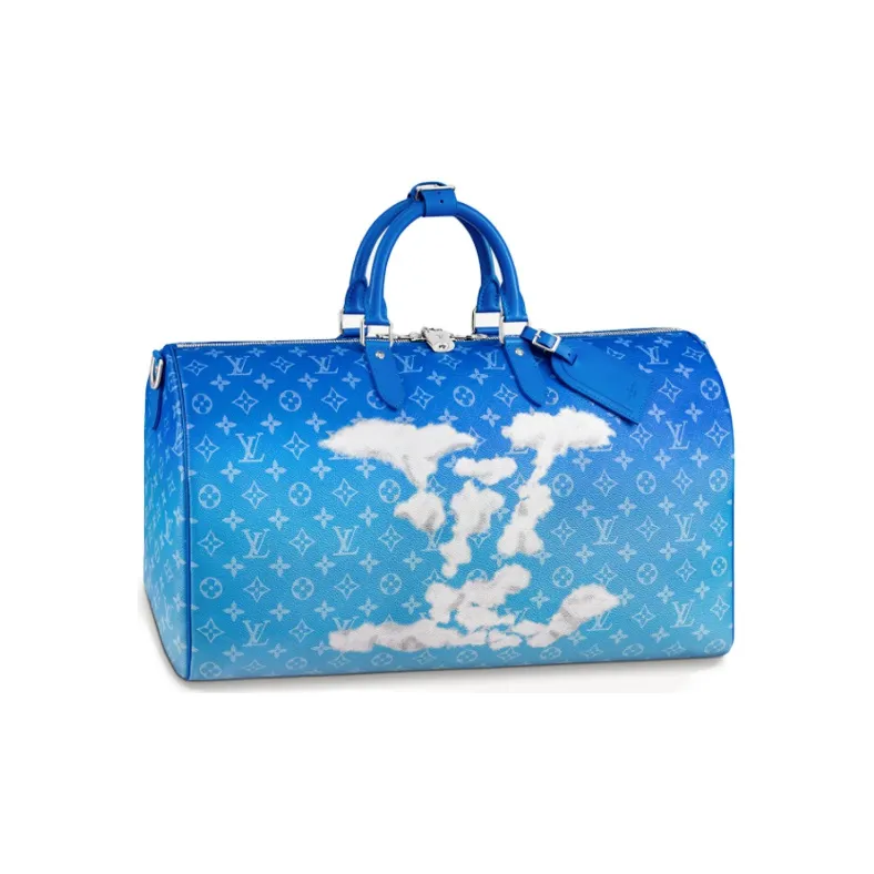 LOUIS VUITTON Keepall Bandouliere Clouds Monogram 50 Blue