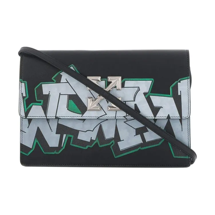 OFF-WHITE Leather Crossbody Bag Shoulder Bag Regular Women's Black