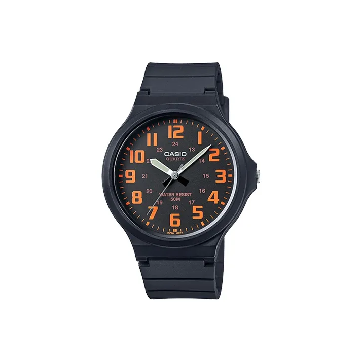 CASIO YOUTH Collection Круглый Analog Collection Кварцевый механизм Смола Ремень Часы Мужские Черный циферблат MW 240 4B