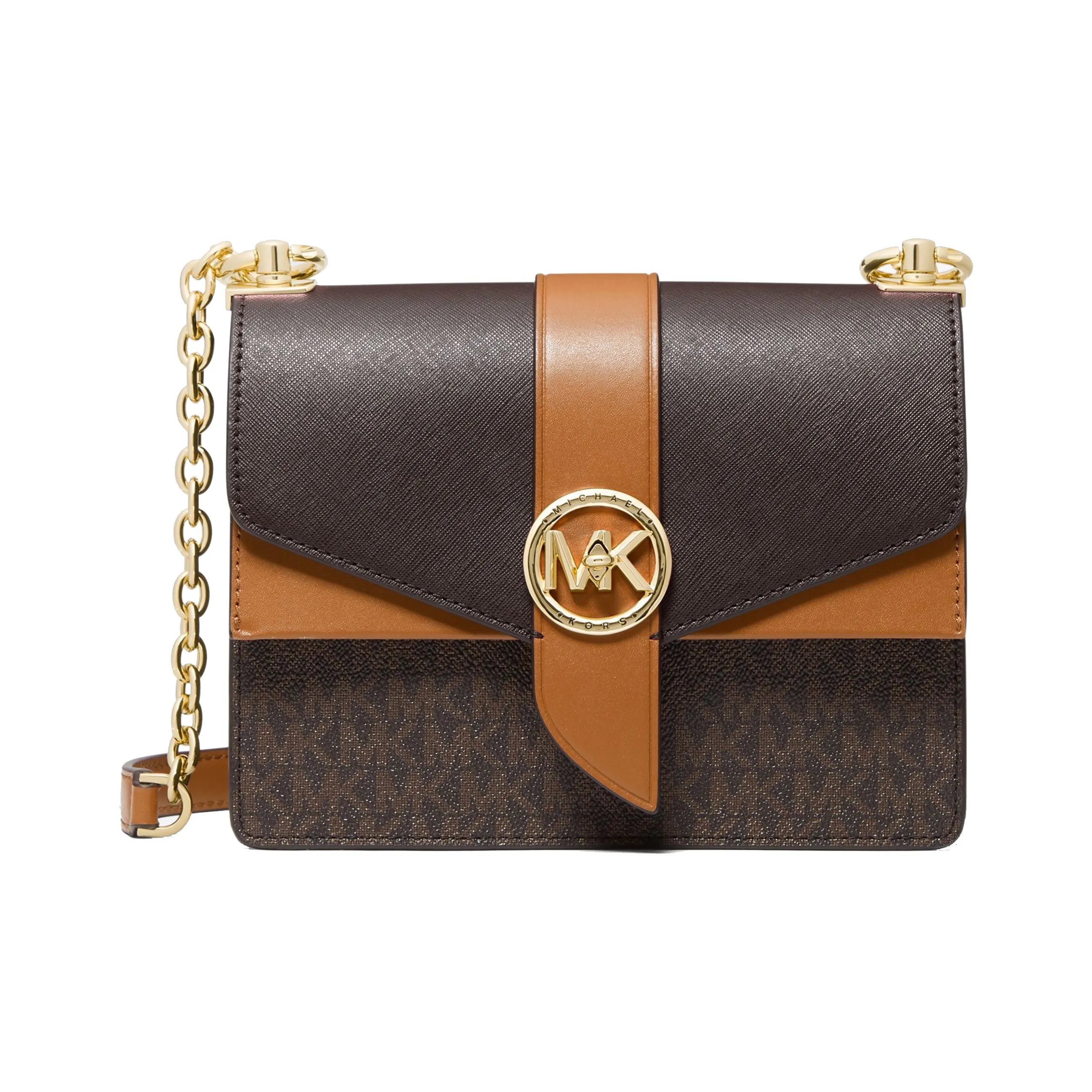 MICHAEL KORS Greenwich Small Color Block Logo And Saffiano Leather Crossbody Bag
