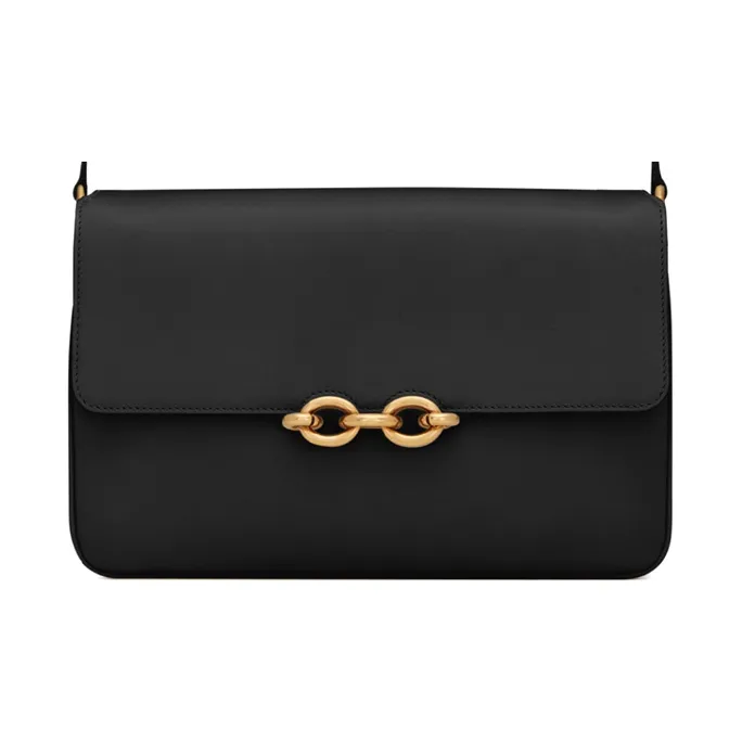 SAINT LAURENT LE MAILLON Smooth Leather Shoulder Bag, Crossbody Bag Regular Women's Black