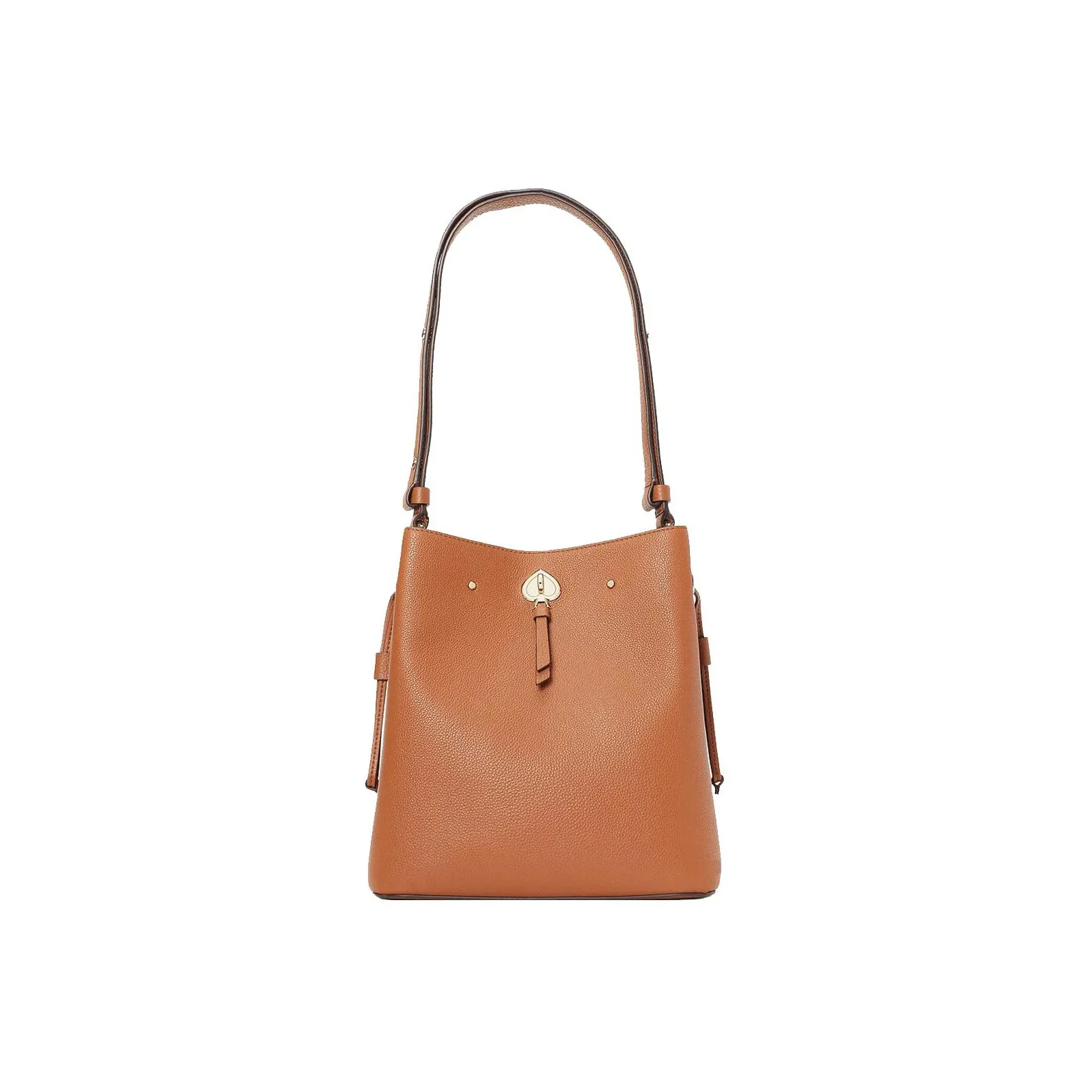Kate Spade Marti Pebble Calfskin Bucket Bag, Shoulder Bag Medium Size Women's Brown