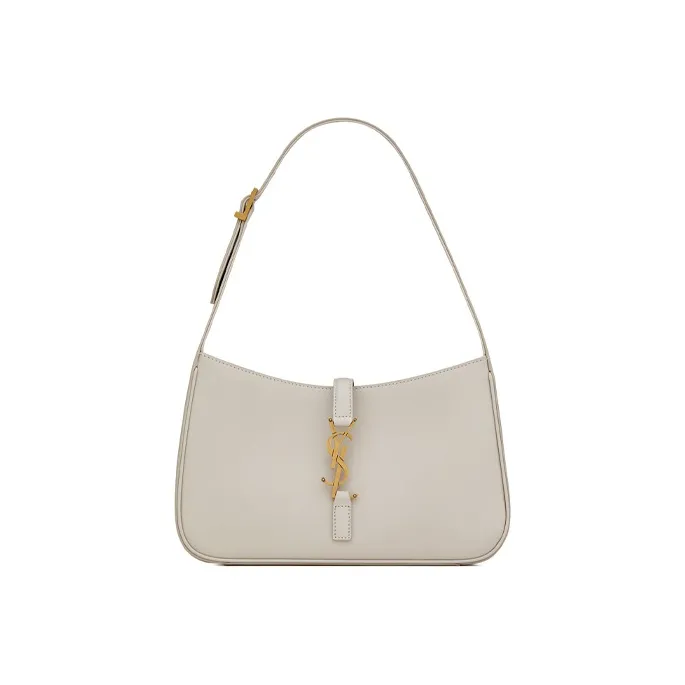 SAINT LAURENT LE5A7 Smooth Calf Leather Shoulder Bag Hobo Bag Handbag Shoulder Bag Women's White