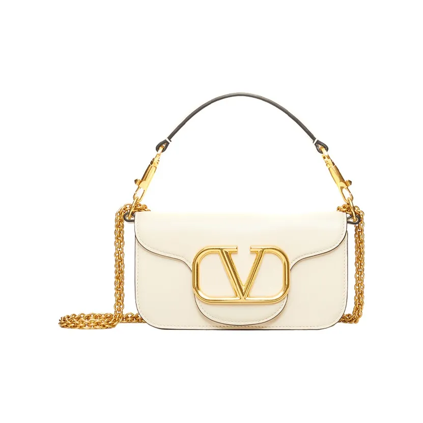 Valentino Locò Calfskin Baguette Bag One Shoulder Shoulder Bag Handbag Mini Women's Clear White