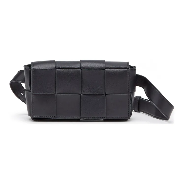 Bottega Veneta CASSETTE Sheepskin Fanny Pack Women's Black