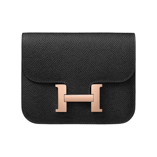 HERMES Constance Slim Epsom Calfskin Kanka Wallet Fanny Pack Regular Women
s Noir Black