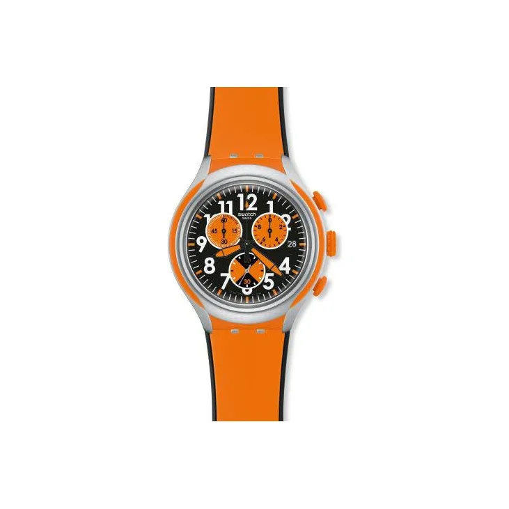 SWATCH X Light Collection Кварцевый механизм Мужские часы Часы 45 мм Черный циферблат Алюминиевый корпус Часы Силиконовый ремешок