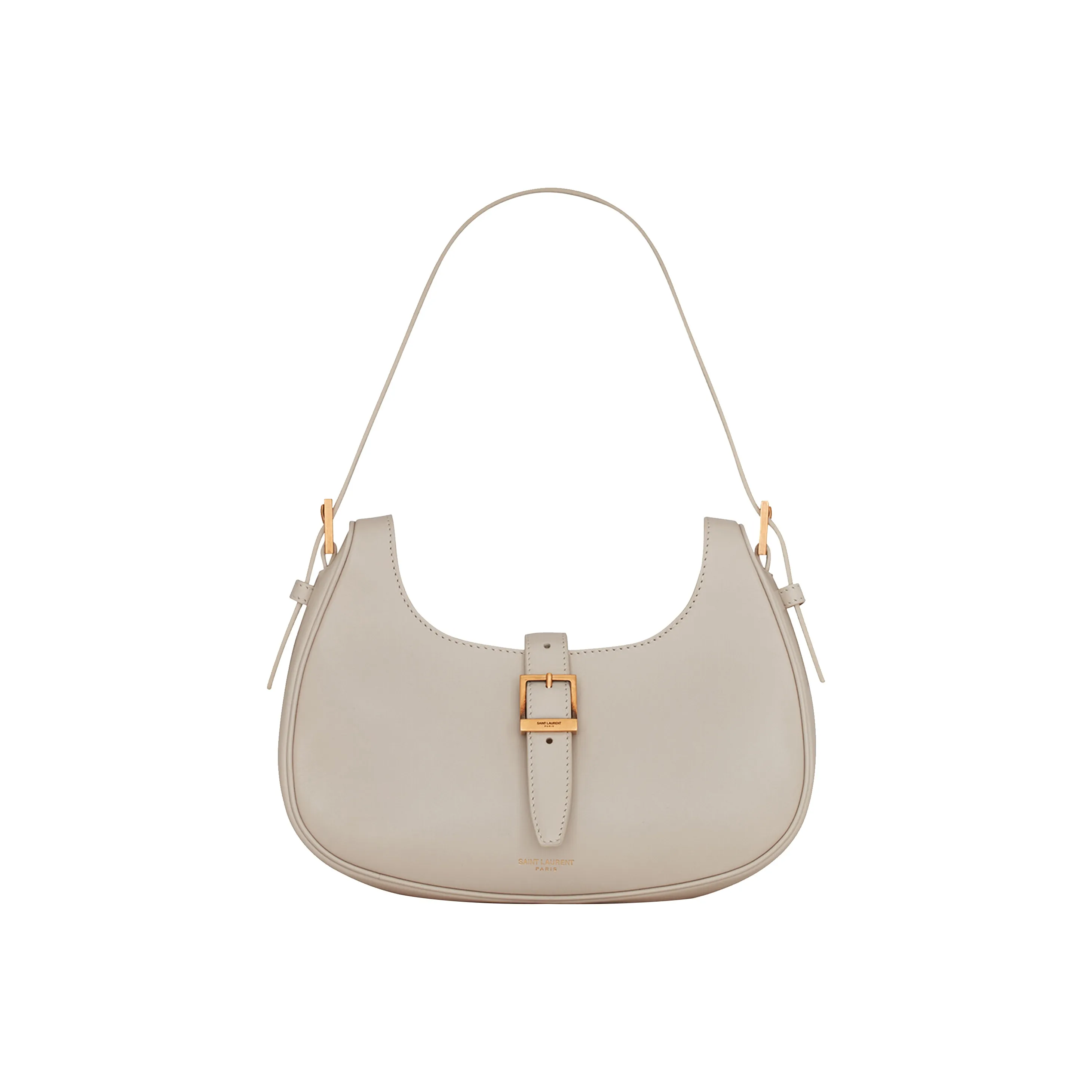 SAINT LAURENT Calfskin Hobo Bag, Shoulder Bag Women's Vintage White