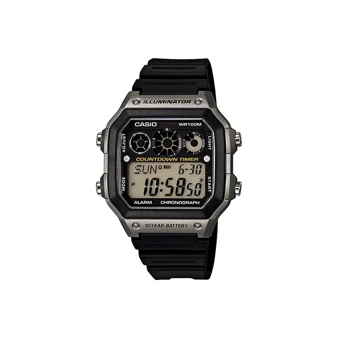 CASIO Standard Series Кварцевый механизм Смольный ремешок Часы Мужские Черный циферблат