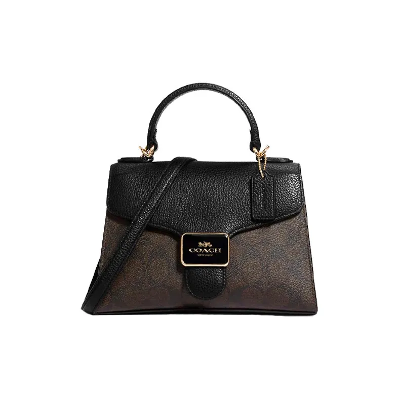 COACH Pepper Coated Canvas With Leather Handbag, Shoulder Bag, Crossbody Bag Trumpets Women's