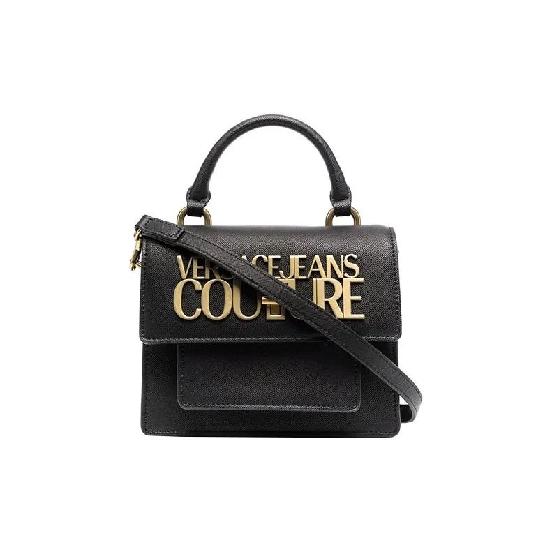 VERSACE JEANS COUTURE Сумка через плечо из коровьей кожи женская черная