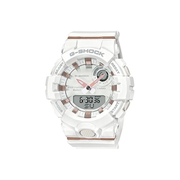 CASIO SQUAD Series Кварцевый механизм Смольный ремешок Часы Женские Белый циферблат