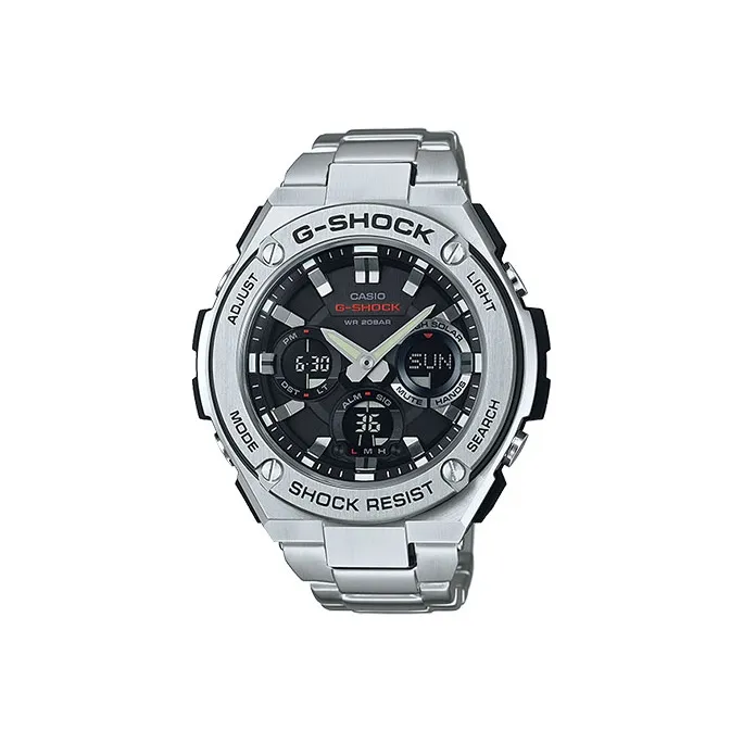 CASIO Солнечный кварцевый механизм мужские часы коллекция Steel S Dual Display 59,1 мм*52,4 мм*16,1 мм черный