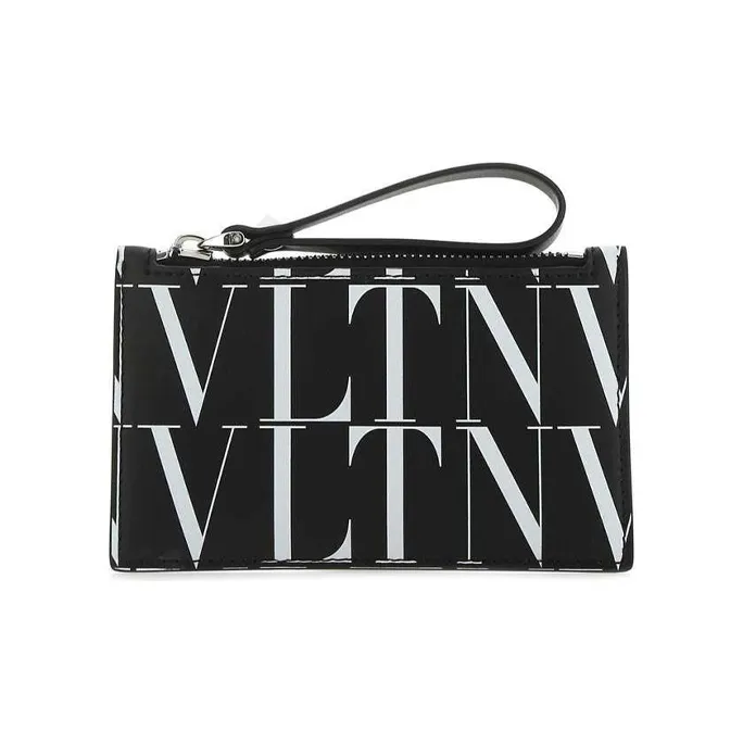 Valentino Cow Leather Card Holder, Wallet Men's Black