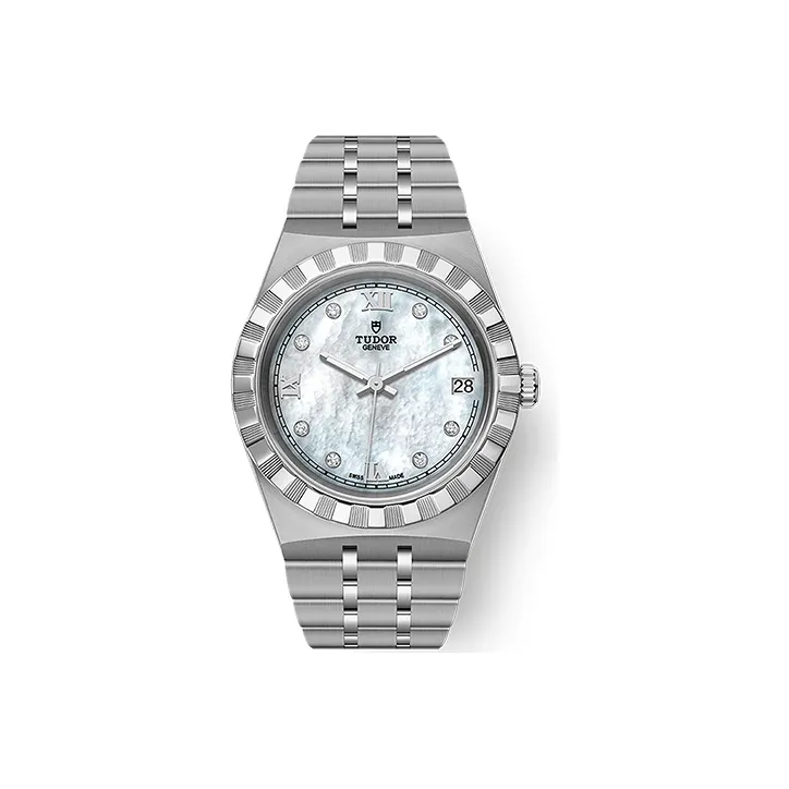TUDOR Royal Collection Automatic Mechanical Movement Women's Watch Watch 34mm White Dial Steel Watch Case Steel Strap