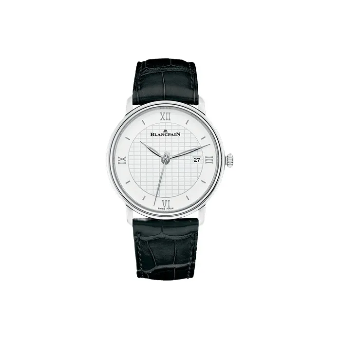 BLANCPAIN VILLERET Automatic Mechanical Movement Men's Watches Watch 40mm White Dial Stainless Steel Case Leather Strap