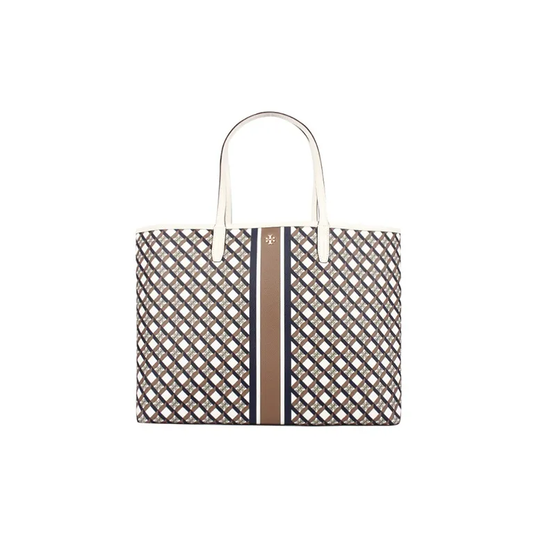 TORY BURCH Perry Coated Canvas Tote Bag Shopping Bag Shoulder Bag Handbag Regular Women's Brown Multicolor