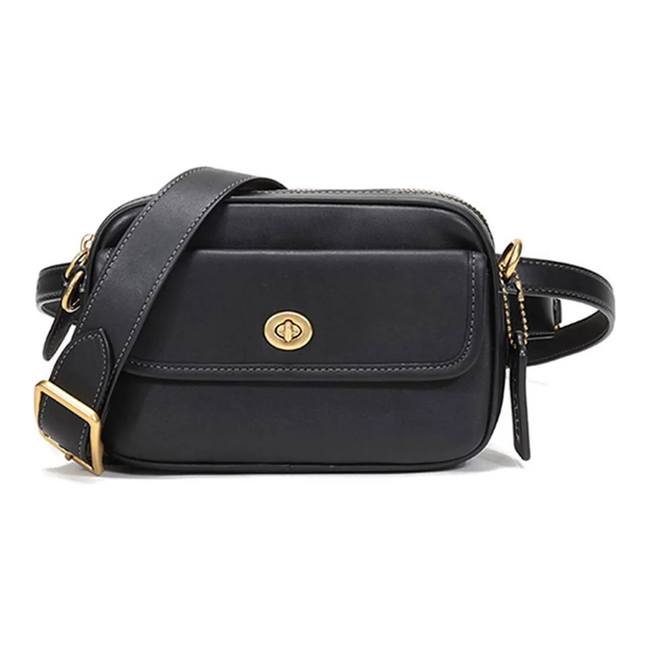 COACH Leather Crossbody Bag, Shoulder Bag Trumpets Women's Black