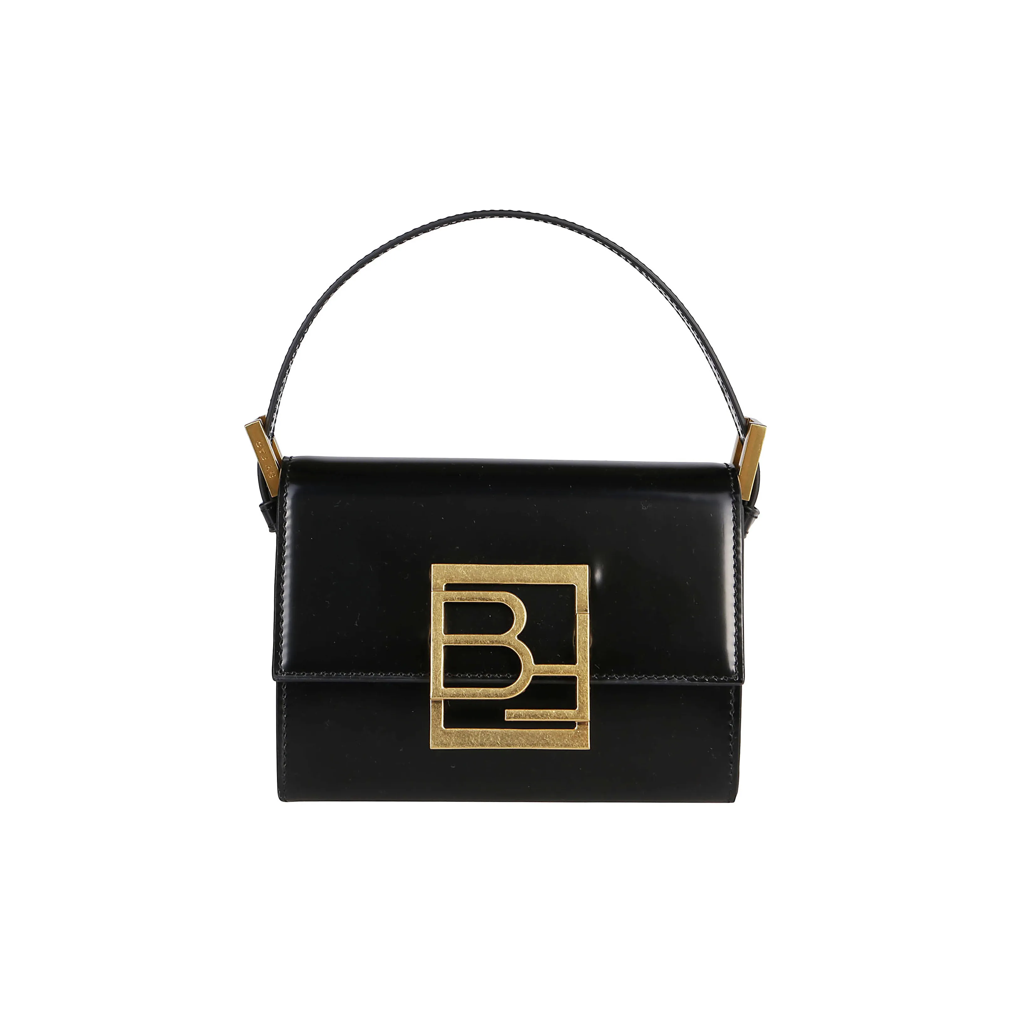 By Far Fran Коровья кожа Маленькая квадратная сумка Сумка через плечо Сумка Маленькая Женская Черная