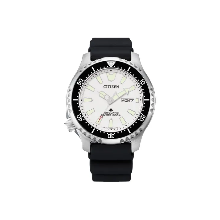 CITIZEN PROMASTER Series Mechanical Movement Rubber Strap Watch Men's Watches White Dial NY0118 11A