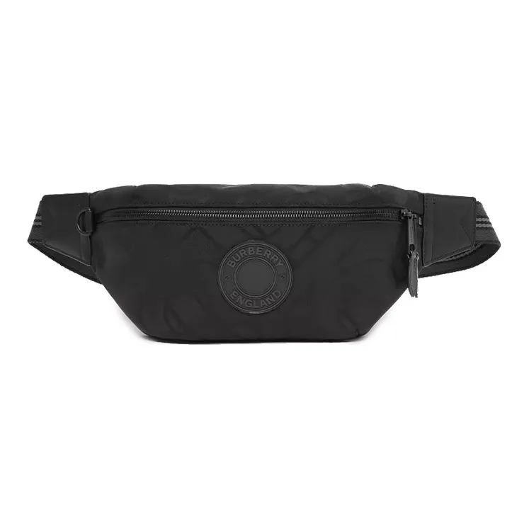 Burberry Monogram Cotton Shoulder Bag, Crossbody Bag, Sling Bag, Fanny Pack Regular Men's Black