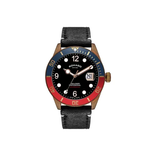 ROMAGO Автоматический Механический Movement Мужские Часы из Коллекции Bronze 42,5mm*42,5mm*12,5mm Черные