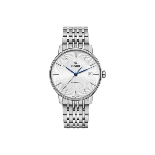 RADO Автоматический Механический Movement Мужские Кристальная Блеск Коллекция Часы 37,7мм*10,2мм Серебряный