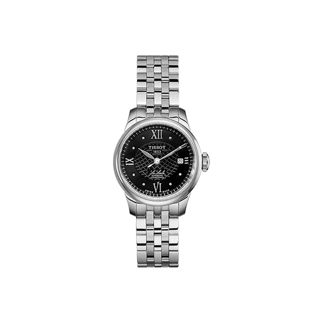 Tissot Автоматический Механический Movement Женские Часы Le Locle Collection 25,3мм*25,3мм*8,4мм Черные