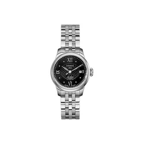 Tissot Автоматический Механический Movement Женские Часы Le Locle Collection 25,3мм*25,3мм*8,4мм Черные