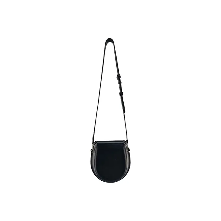 SUREN Cow Leather Saddle Bag Shoulder Bag Crossbody Bag Regular Women's Chestnut Brown/Clear Water Grey/Piano Black