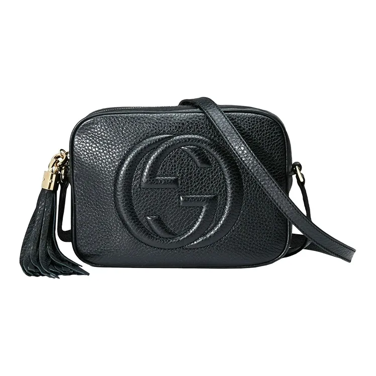 GUCCI Soho Cow Leather Camera Bag, Shoulder Bag, Crossbody Bag Small Size Women's Black