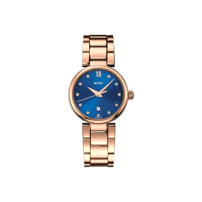 Mido Baroncelli Collection Кварцевый механизм Женские часы 29 мм Синий циферблат