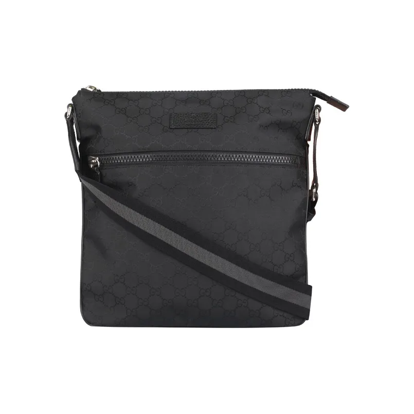 GUCCI Fabric Messenger Bag, Shoulder Bag, Crossbody Bag Tubas Men's Black