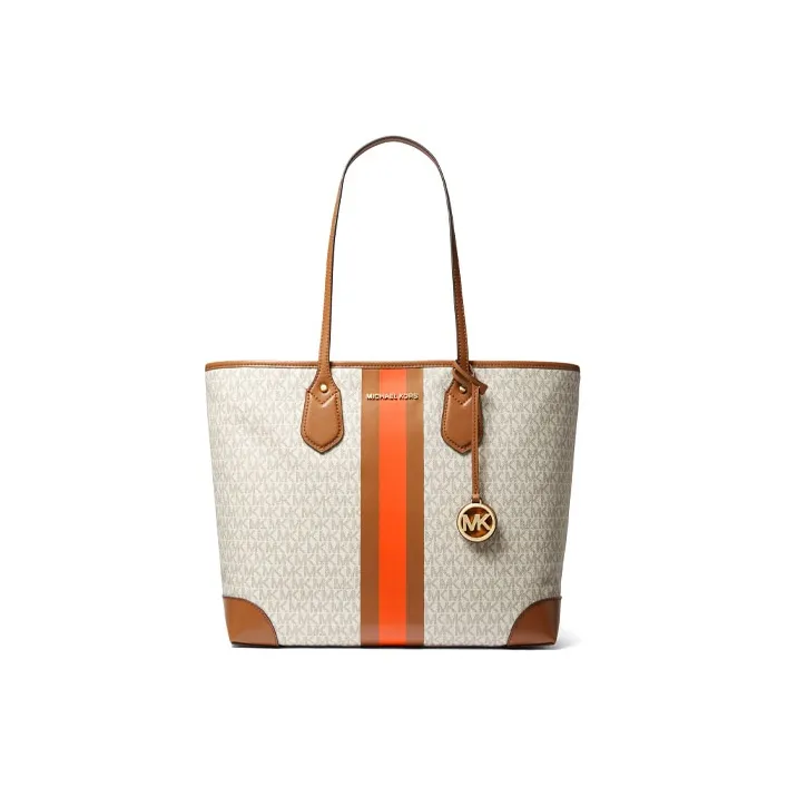 MICHAEL KORS ЭВА Коровья кожа Комбинированная сумка Тоут Сумка Сумка для покупок Сумка Большая Женская Белая