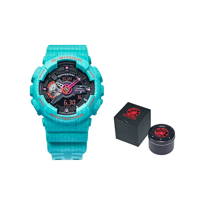 CASIO Кварцевый механизм Мужские часы серии Liquid Crystal/Analog Dual Display, 55 мм, черный