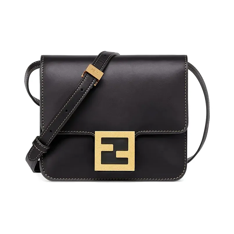 FENDI Leather Shoulder Bag Women
s Black
