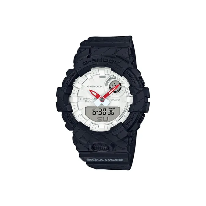 CASIO Asics Tiger Collaboration G SHOCK Collection Кварцевый механизм Смольный ремешок Часы Мужские Белый циферблат