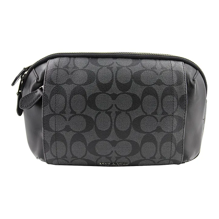 COACH Graham Кожа Бананка Большая Мужская Серый Черный