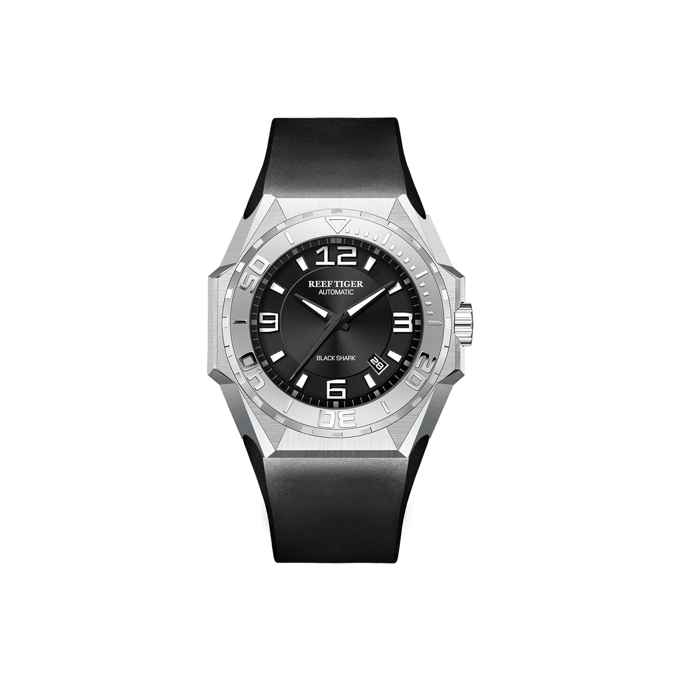 REEF TIGER Black Shark Collection Automatic Mechanical Movement Watch Men's Watches Black Dial RGA6903X-JBH