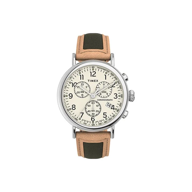 TIMEX Мужские часы Кварцевый механизм Тканевый ремешок Белый циферблат